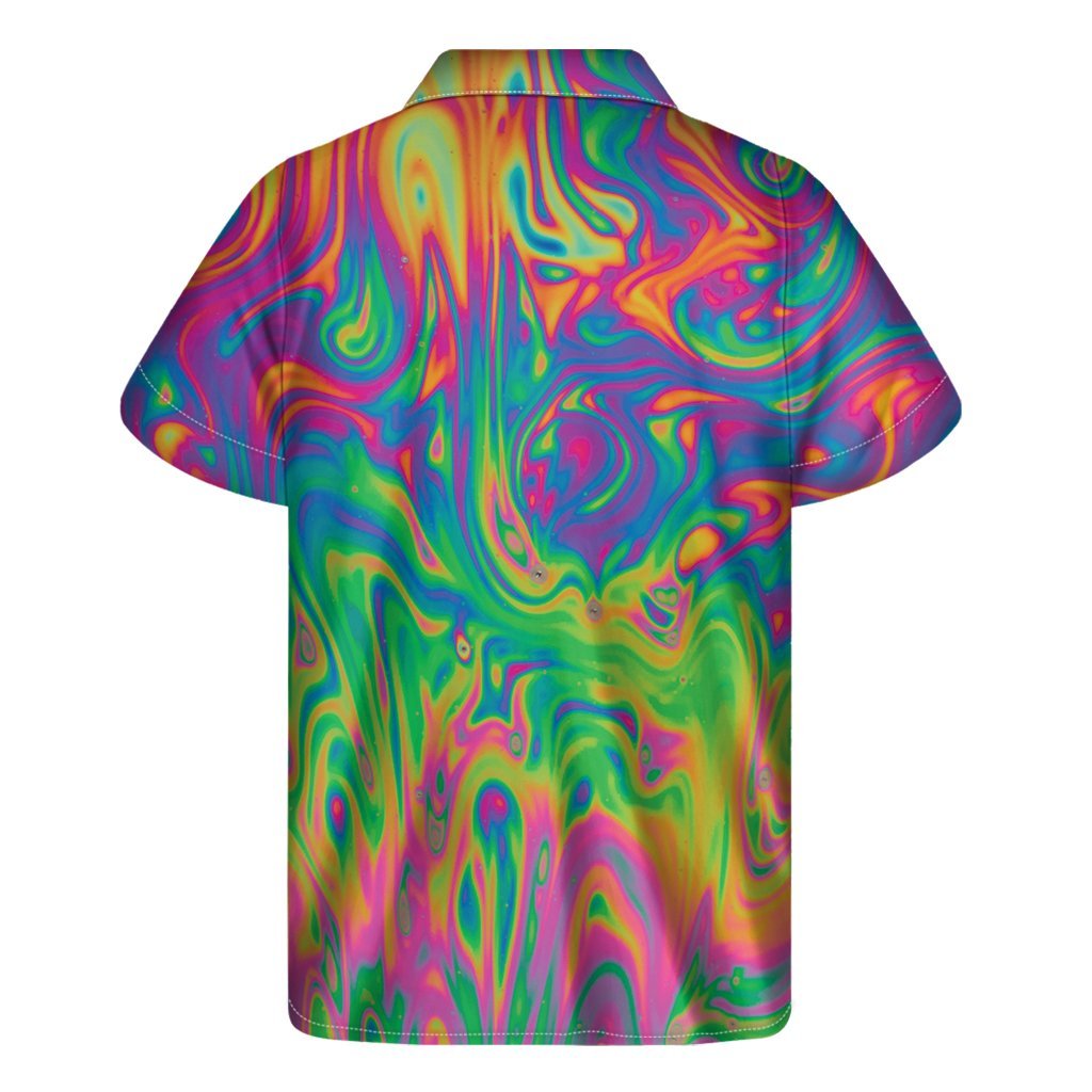 Psychedelic Surface Print Mens Short Sleeve Shirt Hawaiian