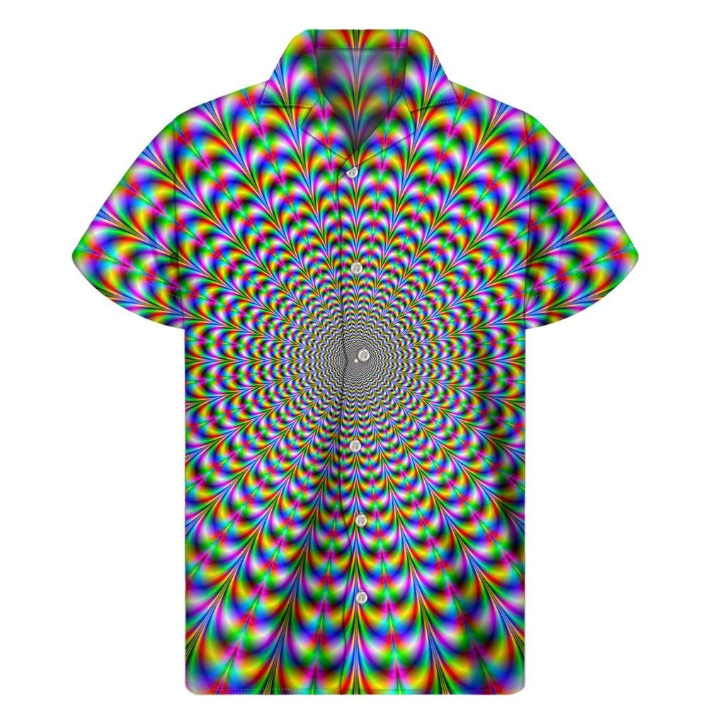 Psychedelic Web Optical Illusion Mens Short Sleeve Shirt Hawaiian
