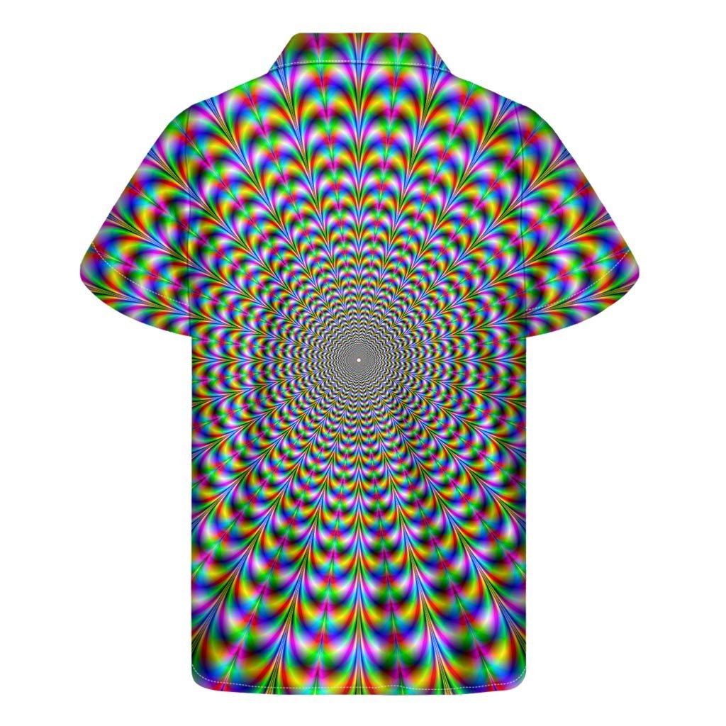 Psychedelic Web Optical Illusion Mens Short Sleeve Shirt Hawaiian