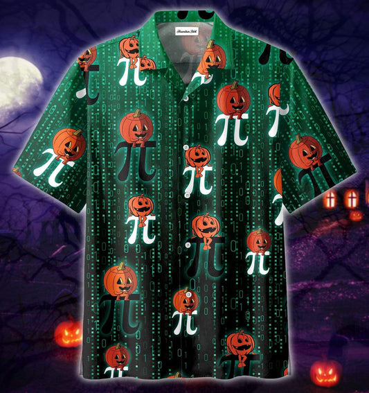 Pi Math Lover Halloween Pumpkin Smiles Hawaiian Aloha Shirts