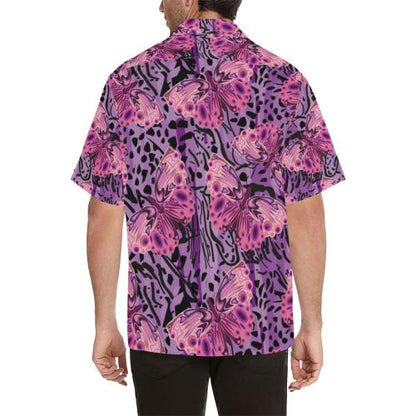 Purple Butterfly Leopard Hawaiian Shirt