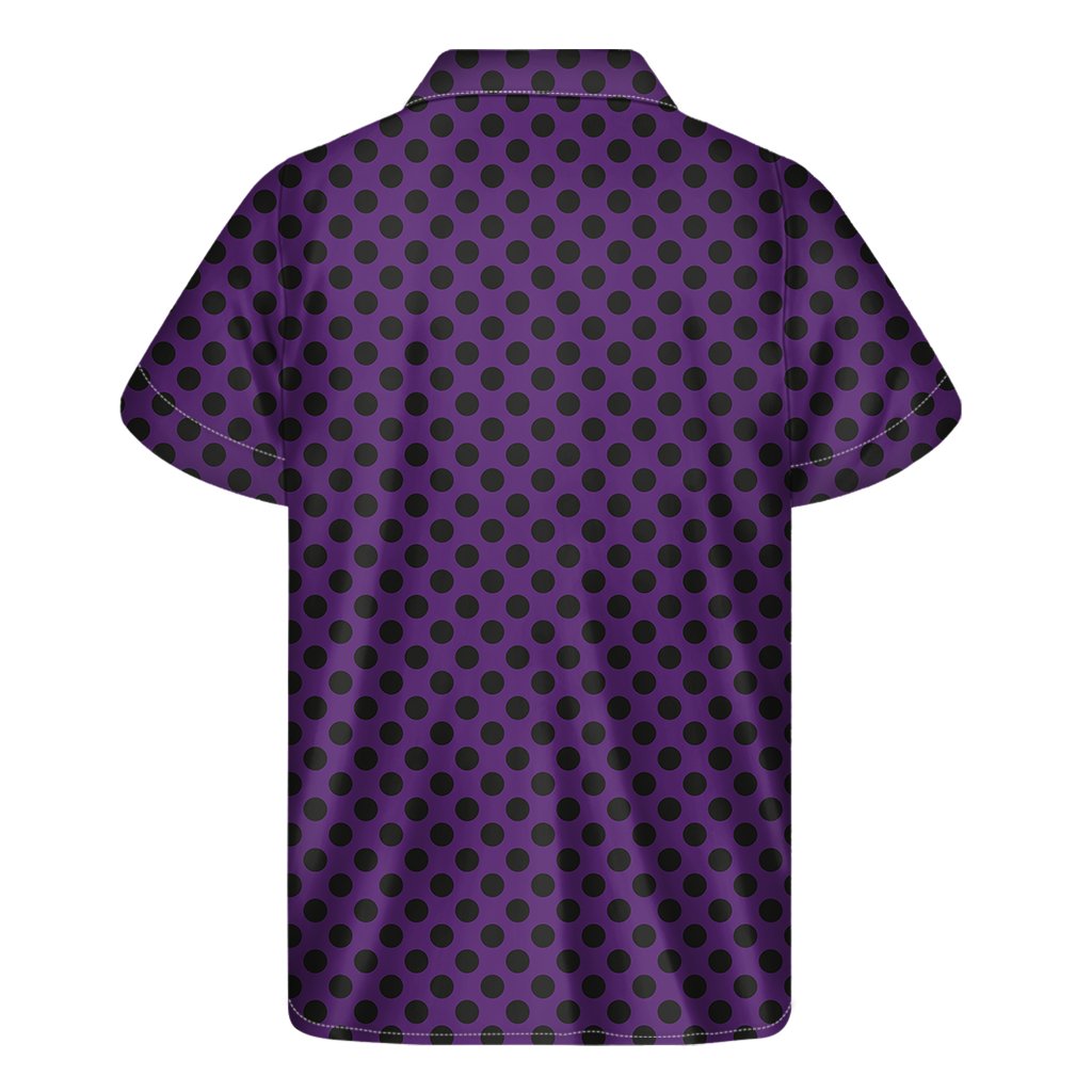 Purple Halloween Pattern Print Mens Short Sleeve Shirt Hawaiian