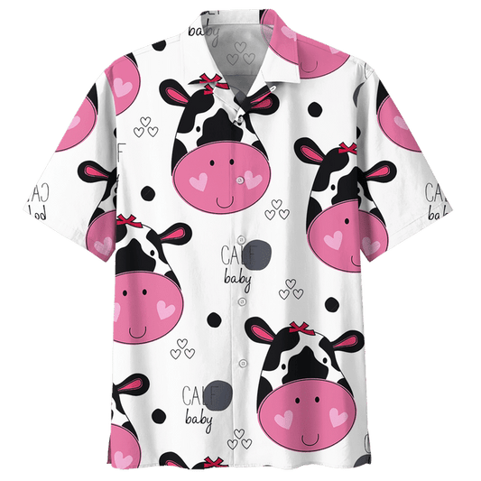 Women Cow Hawaii Shirt Pink, Women Farmer Shirt COW HAWAIIAN SHIRT 5