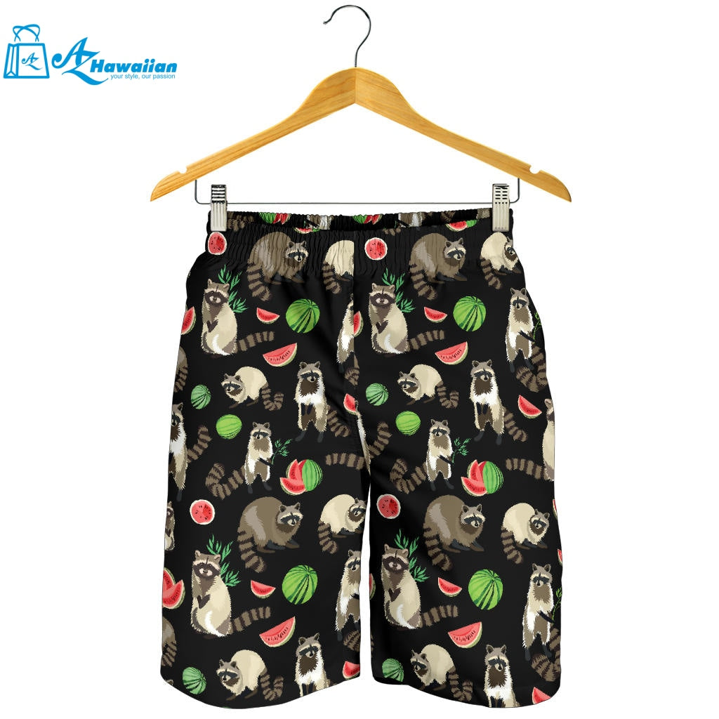 Raccoon Watermelon Pattern Men Shorts