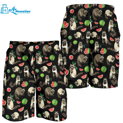 Raccoon Watermelon Pattern Men Shorts