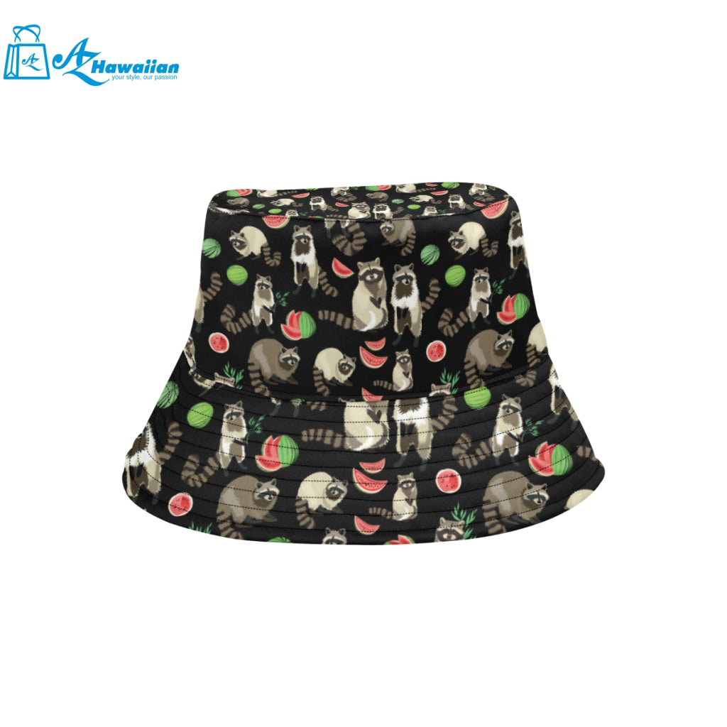 Raccoon watermelon pattern Unisex Bucket Hat