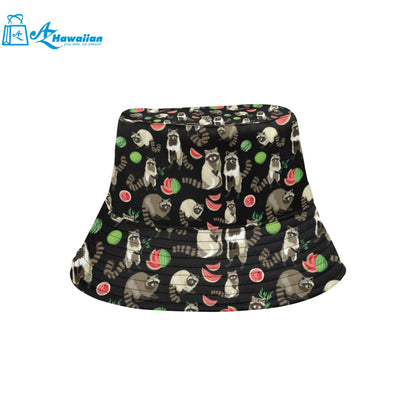 Raccoon watermelon pattern Unisex Bucket Hat