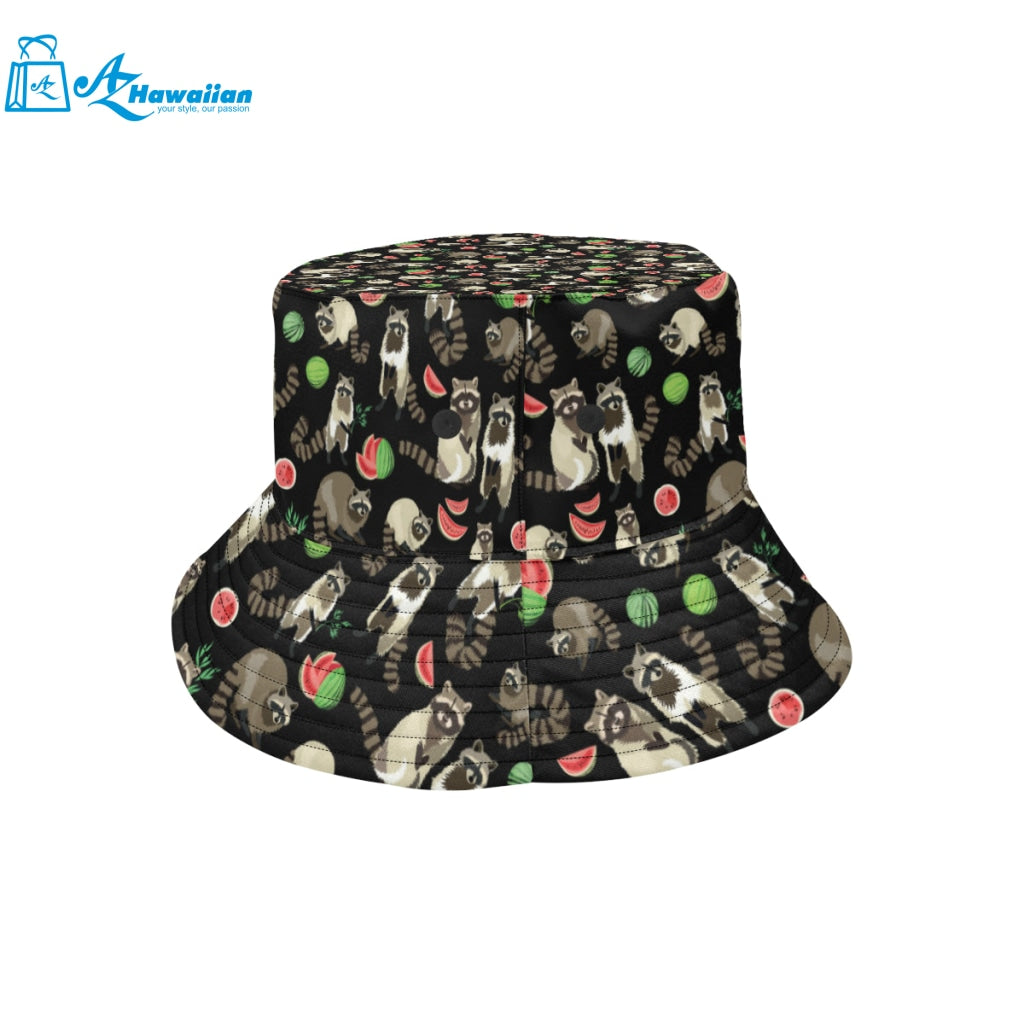 Raccoon watermelon pattern Unisex Bucket Hat