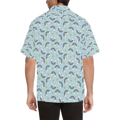 Rainbow Cloud Print Pattern Hawaiian Shirt