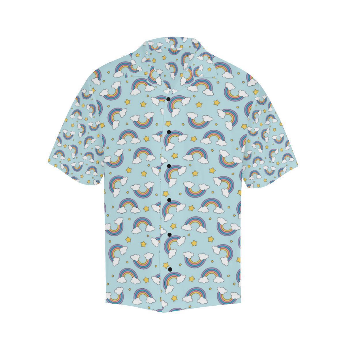 Rainbow Cloud Print Pattern Hawaiian Shirt