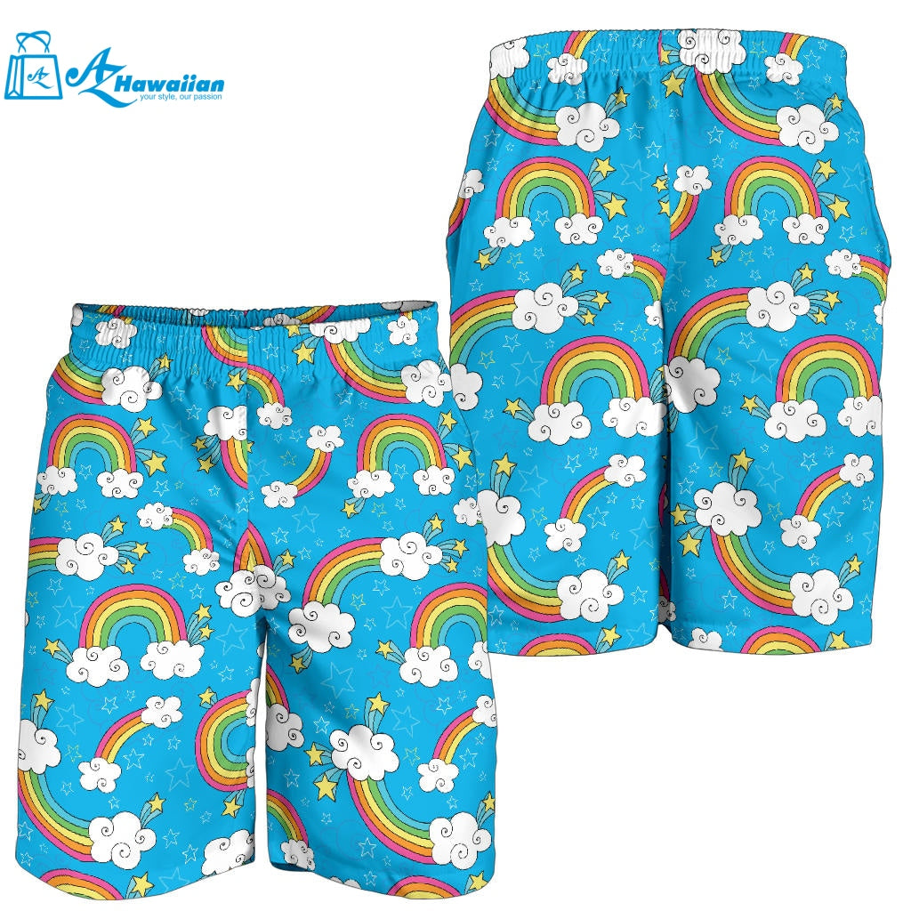 Rainbows Sky Clouds Pattern Men Shorts