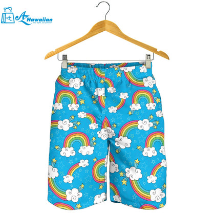 Rainbows Sky Clouds Pattern Men Shorts