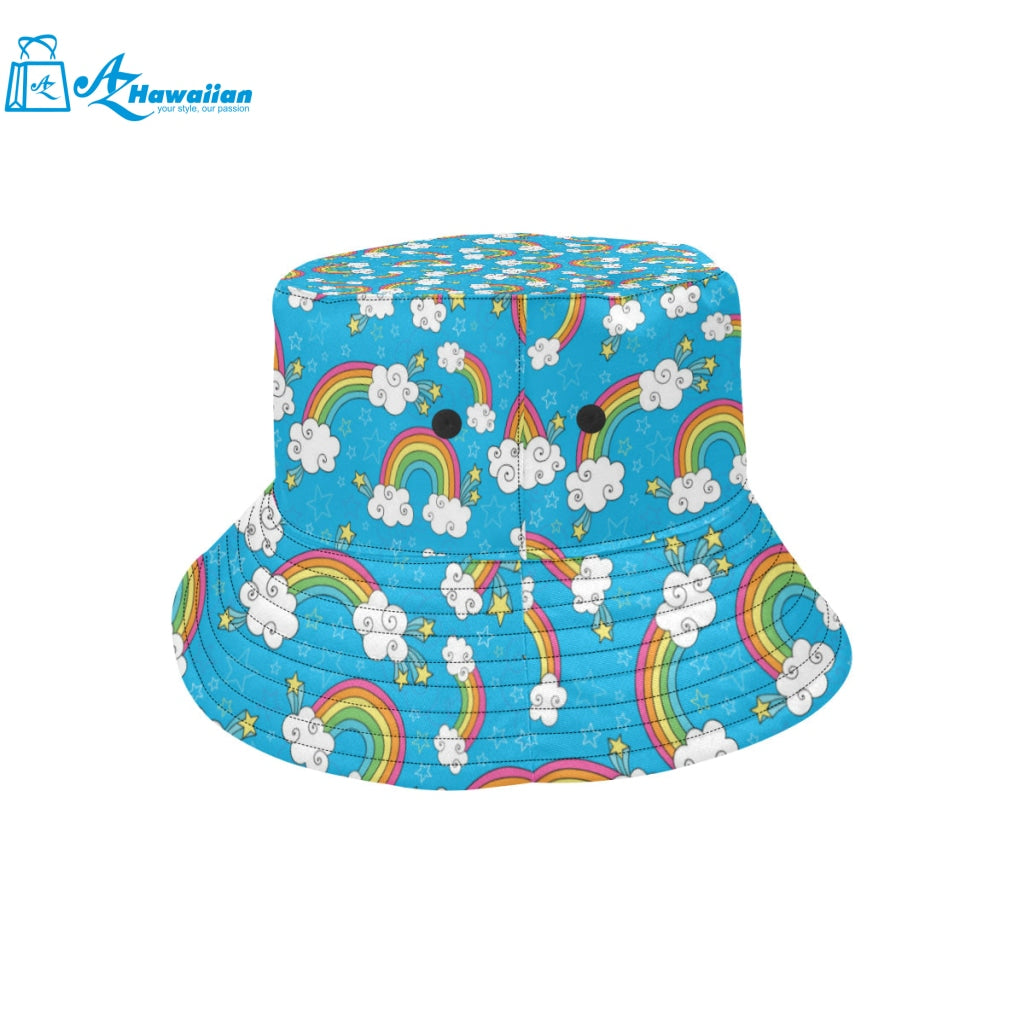 Rainbows Sky Clouds Pattern Unisex Bucket Hat