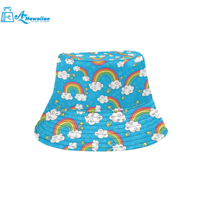 Rainbows Sky Clouds Pattern Unisex Bucket Hat