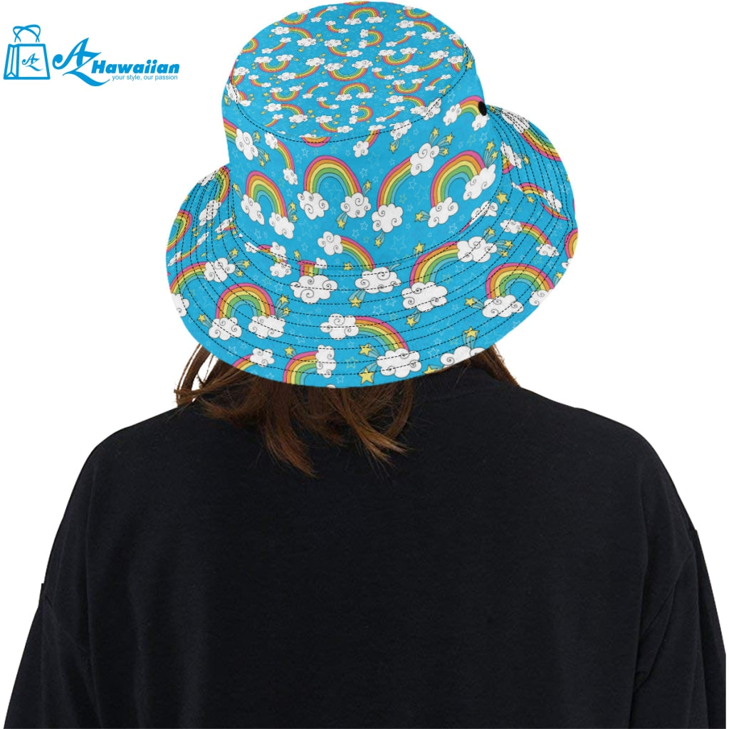 Rainbows Sky Clouds Pattern Unisex Bucket Hat