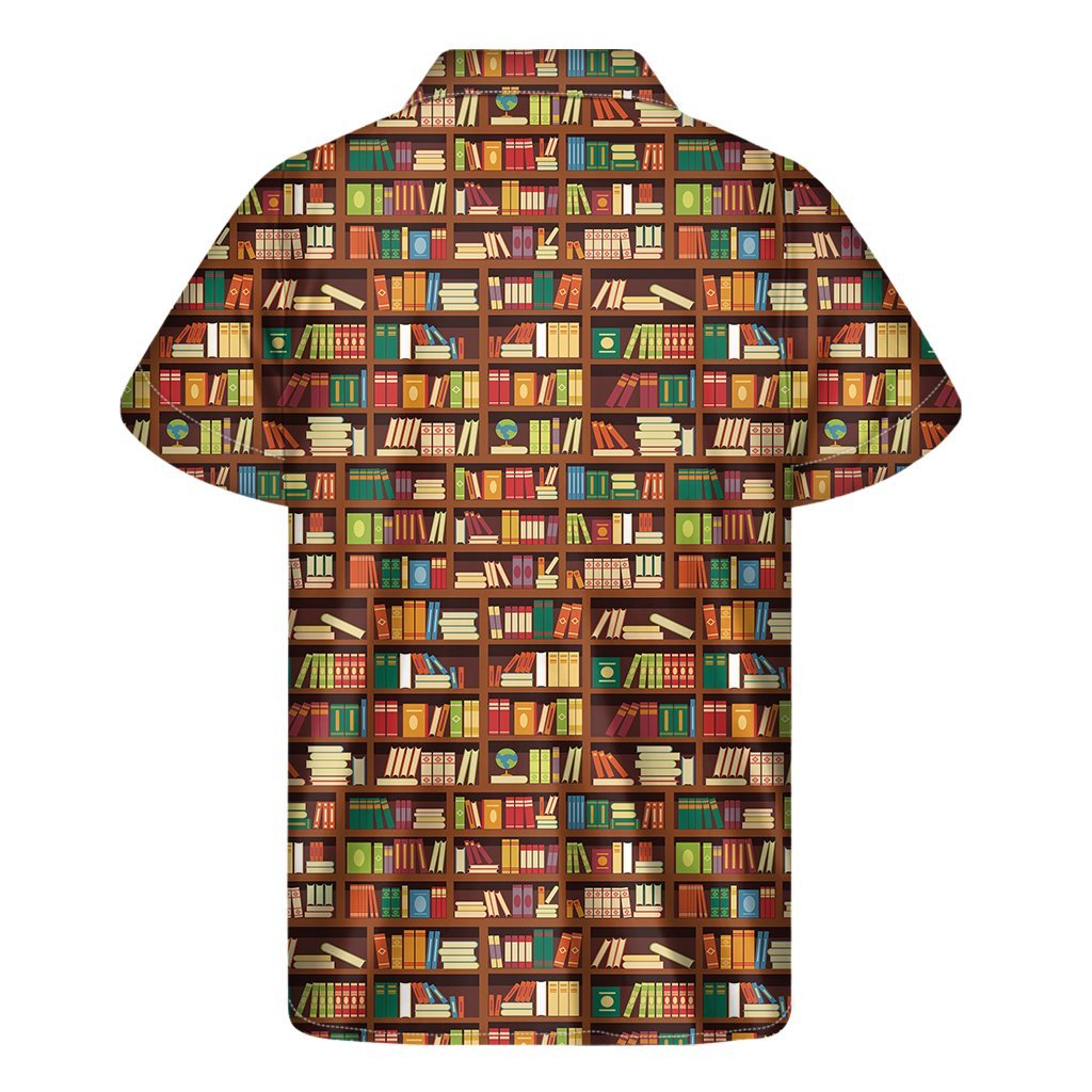 Reading Library Pattern Print Mens Short Sleeve Shirt Hawaiian