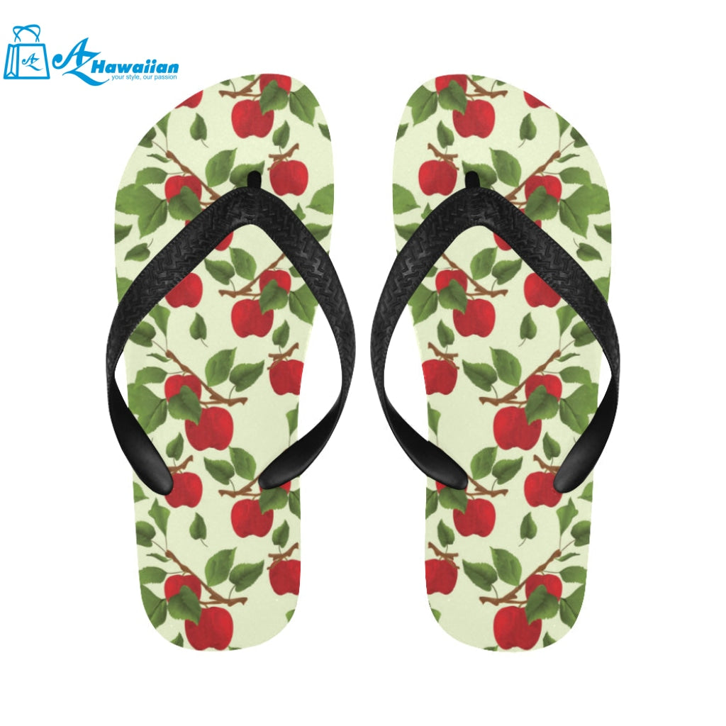 Red apples leaves pattern Unisex Flip Flops