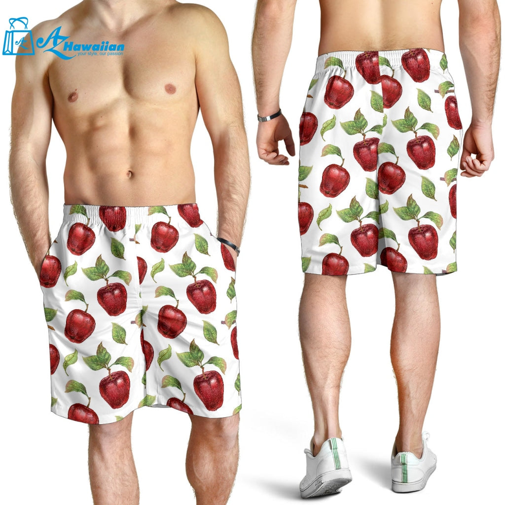 Red Apples Pattern Men Shorts