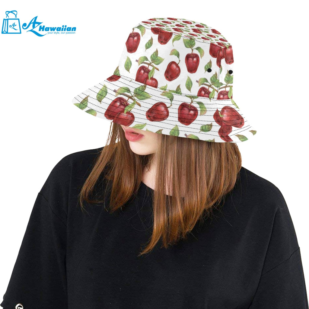 Red apples pattern Unisex Bucket Hat