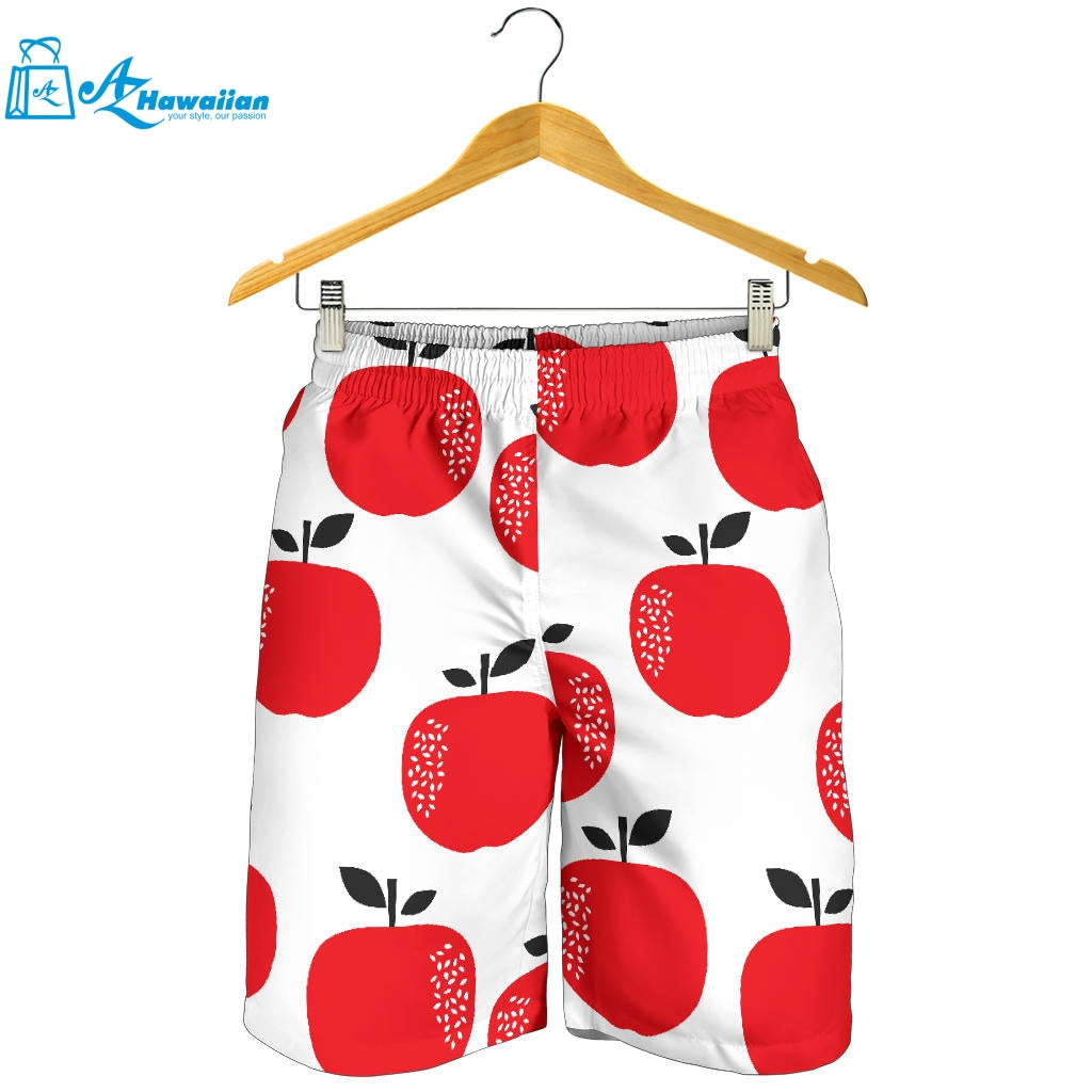 Red Apples White Background Men Shorts