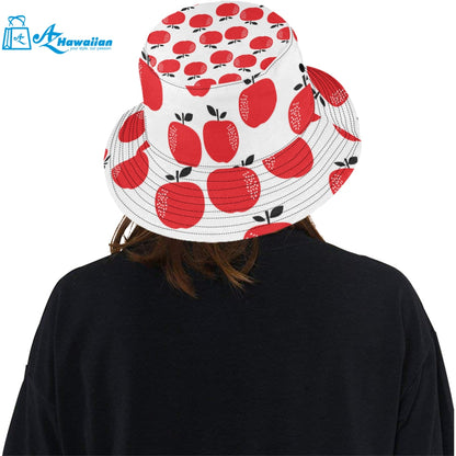 red apples white background Unisex Bucket Hat