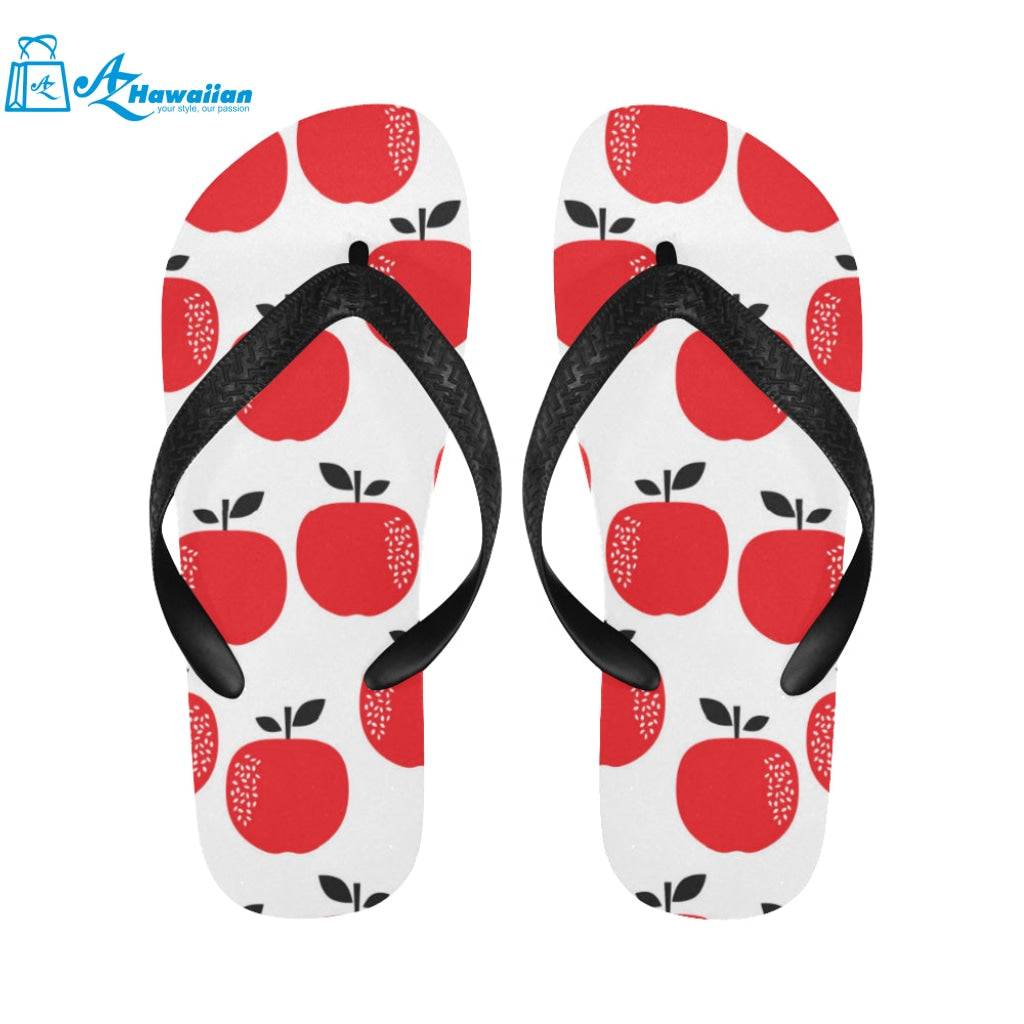 red apples white background Unisex Flip Flops