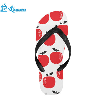 red apples white background Unisex Flip Flops