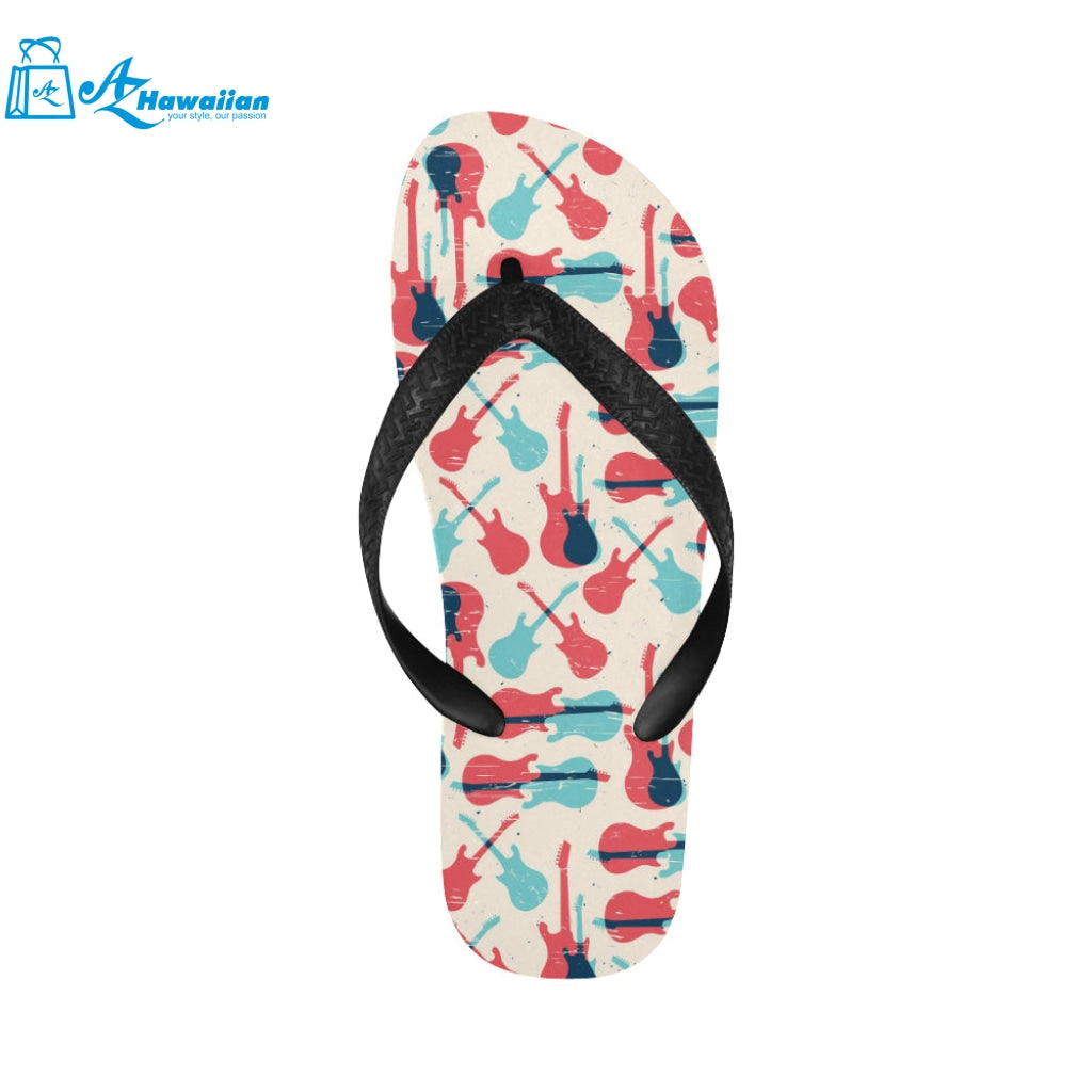 Red Blue guitar pattern Unisex Flip Flops