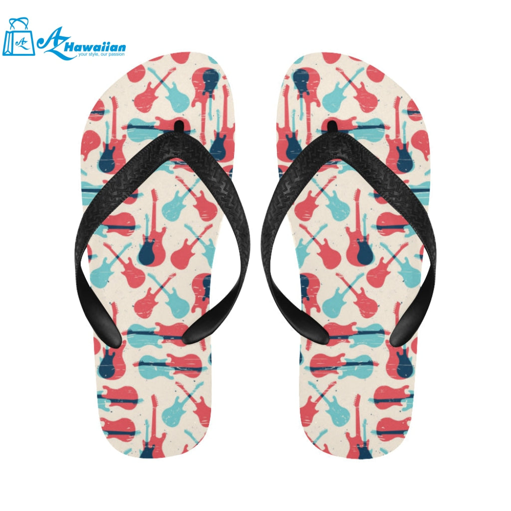 Red Blue guitar pattern Unisex Flip Flops