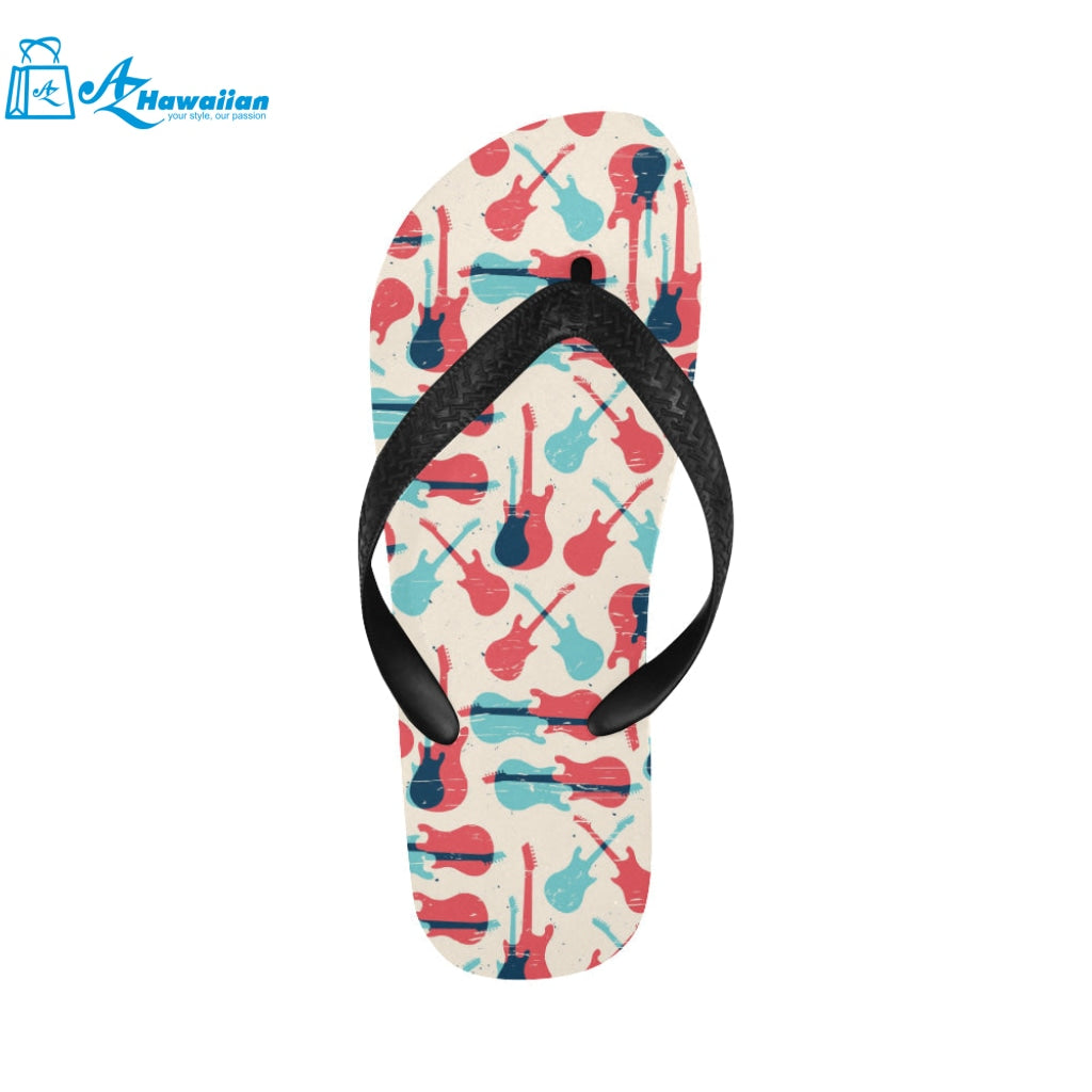 Red Blue guitar pattern Unisex Flip Flops