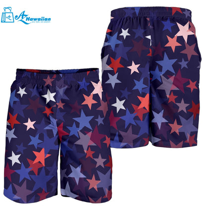 Red Blue Star Pattern Men Shorts