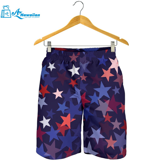 Red Blue Star Pattern Men Shorts