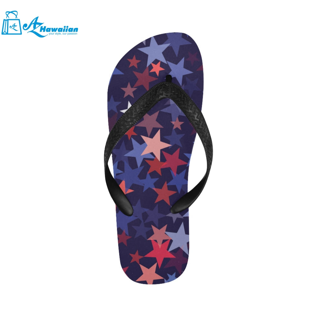 Red blue star pattern Unisex Flip Flops