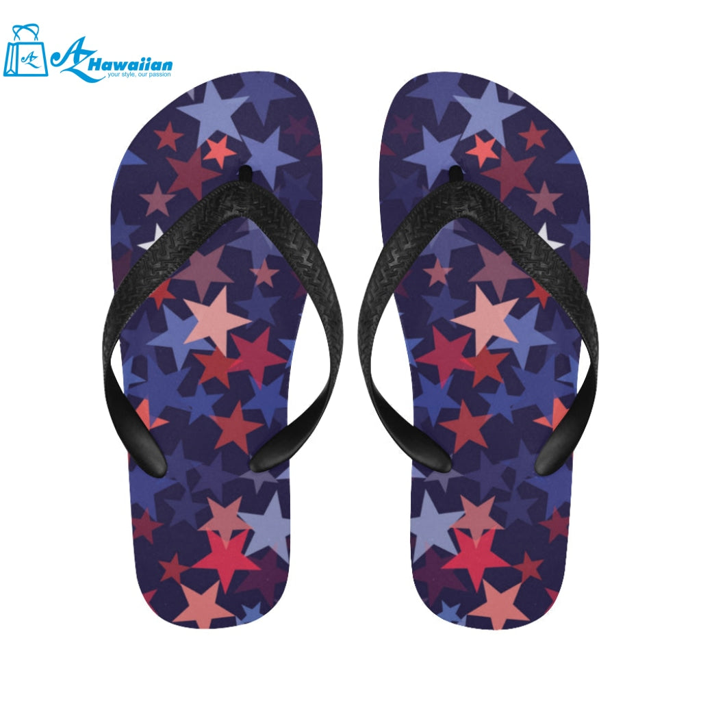 Red blue star pattern Unisex Flip Flops