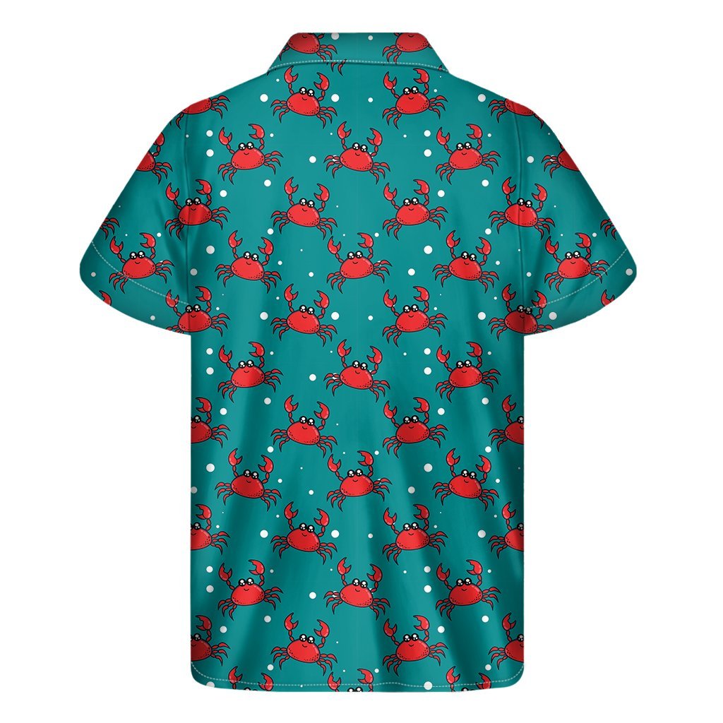 Red Crab Pattern Print Mens Short Sleeve Shirt Hawaiian