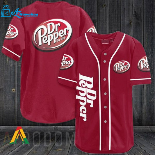 Red Dr. Pepper Baseball Jersey