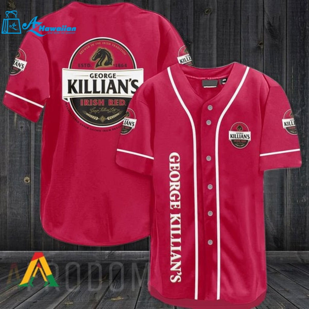 Red George Killian's Beer Baseball Jersey