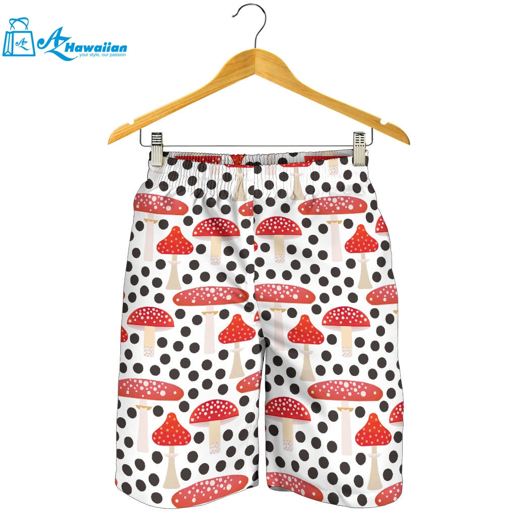 Red Mushroom Dot Pattern Men Shorts