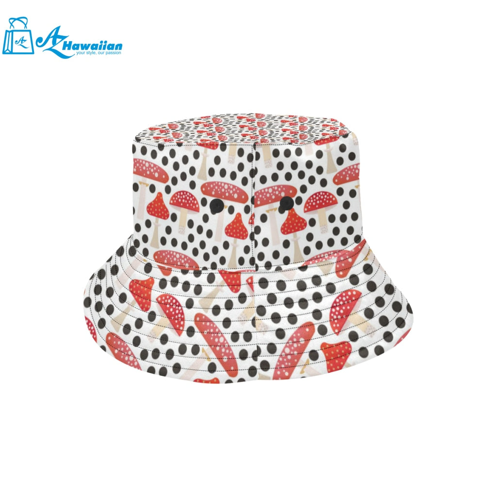 Red mushroom dot pattern Unisex Bucket Hat