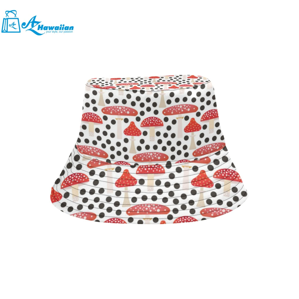 Red mushroom dot pattern Unisex Bucket Hat