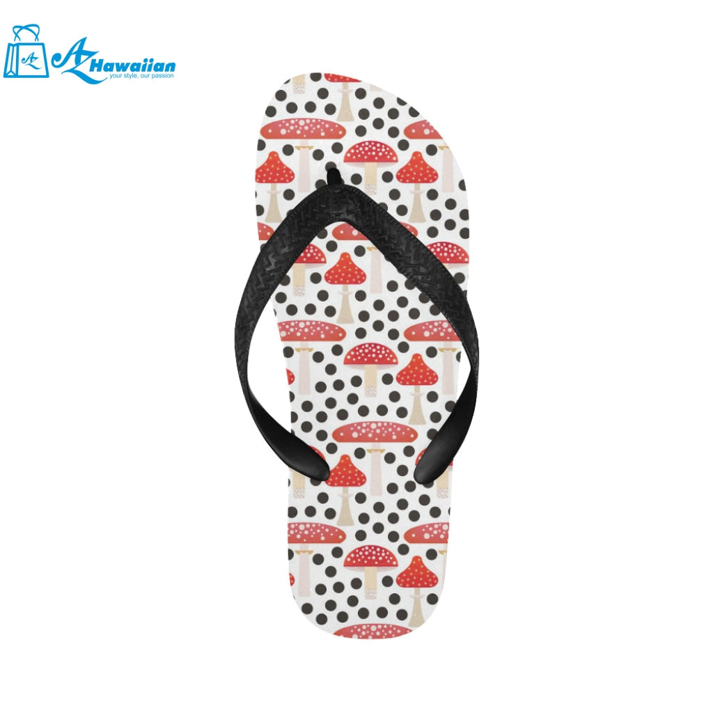 Red mushroom dot pattern Unisex Flip Flops