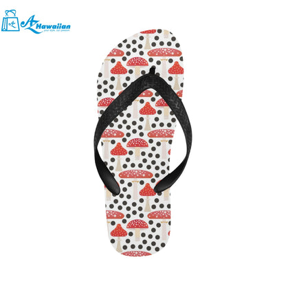 Red mushroom dot pattern Unisex Flip Flops