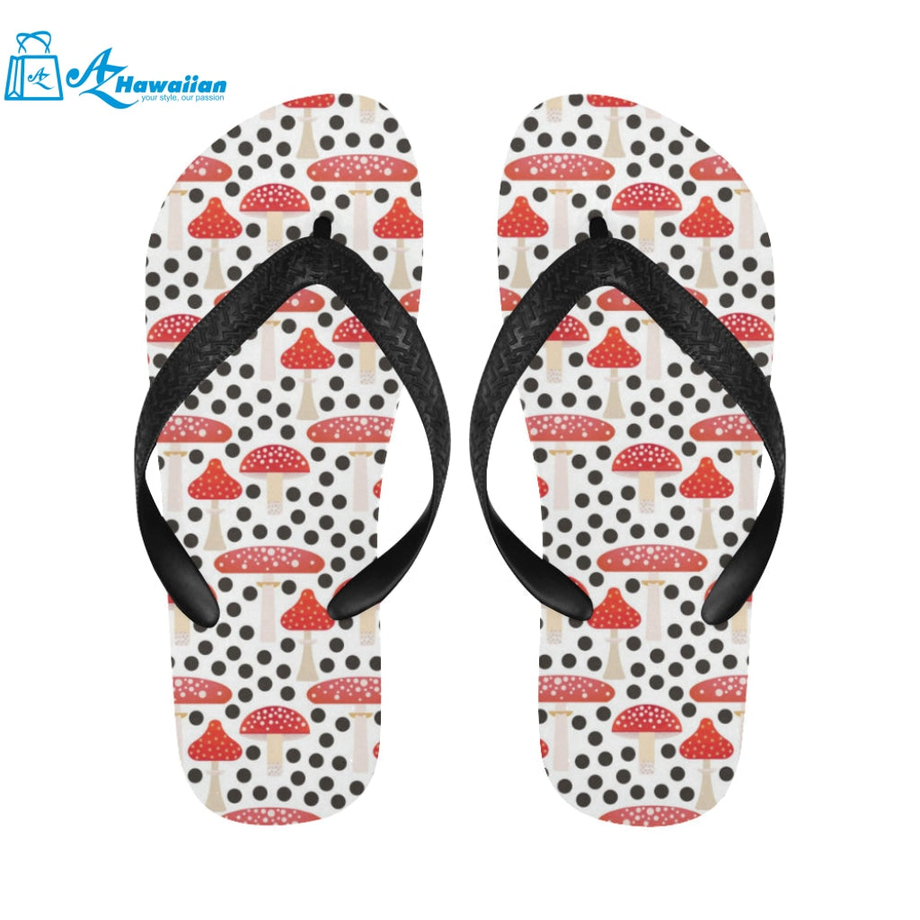 Red mushroom dot pattern Unisex Flip Flops