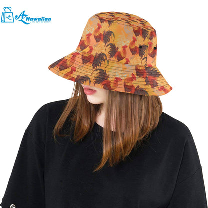 red rooster chicken cock pattern Unisex Bucket Hat