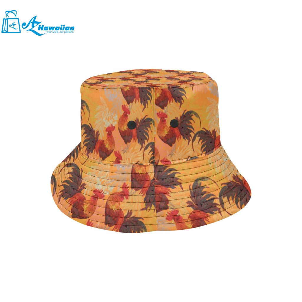 red rooster chicken cock pattern Unisex Bucket Hat