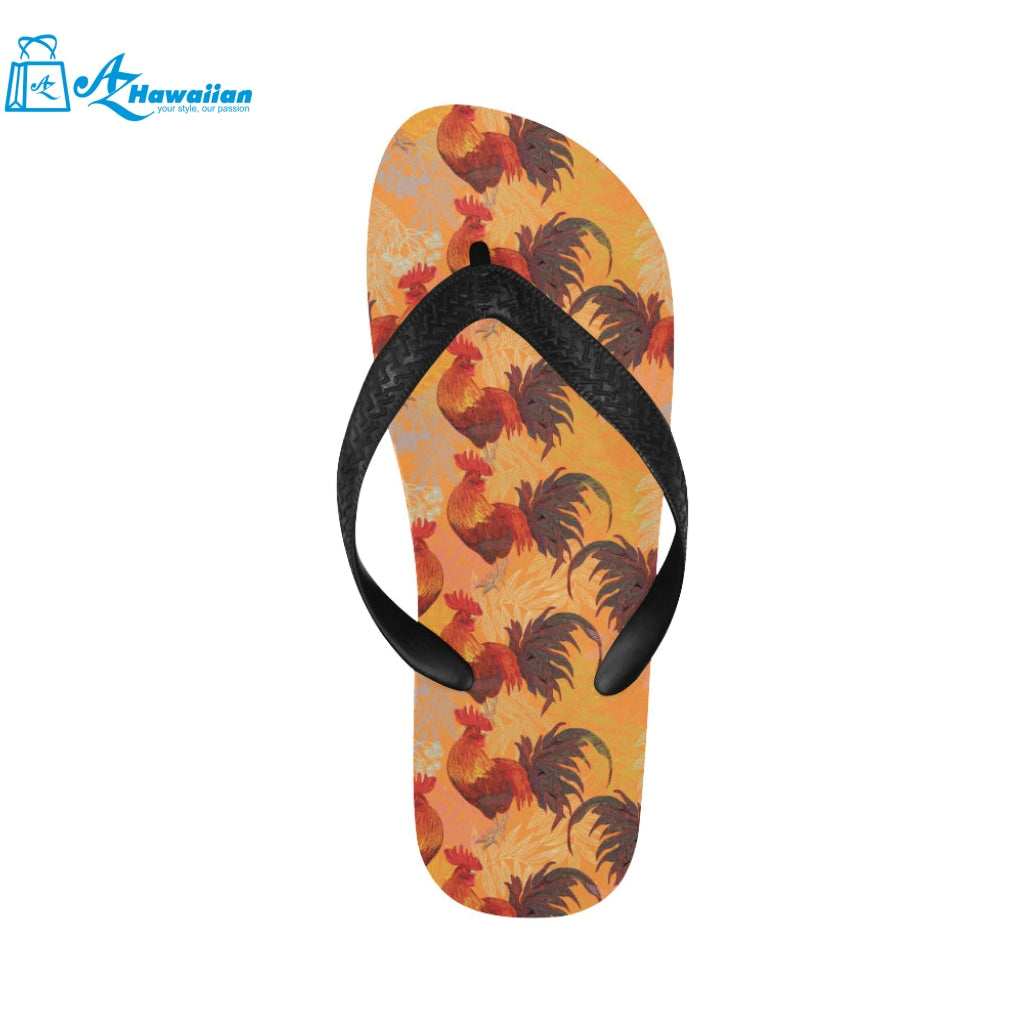 red rooster chicken cock pattern Unisex Flip Flops