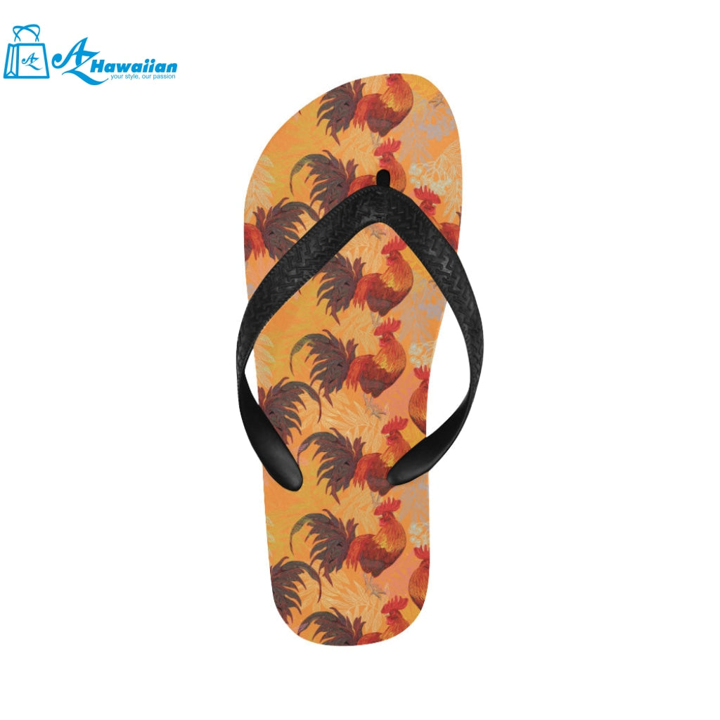 red rooster chicken cock pattern Unisex Flip Flops