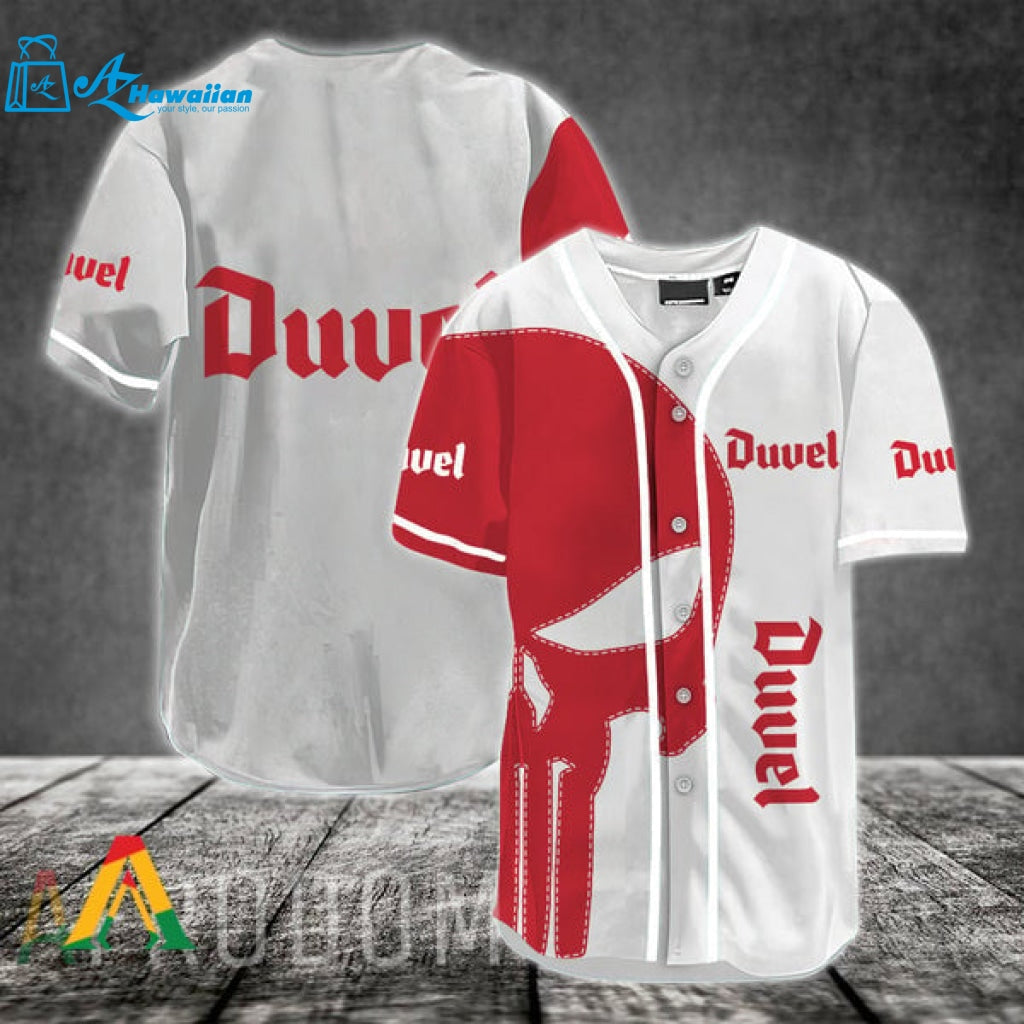 Red Skull Duvel Beer Baseball Jersey