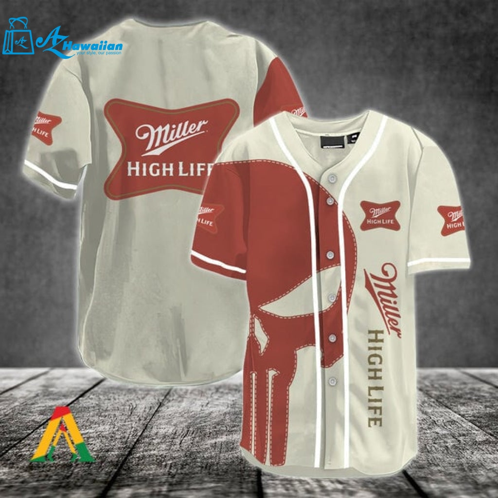 Red Skull Miller High Life Baseball Jersey