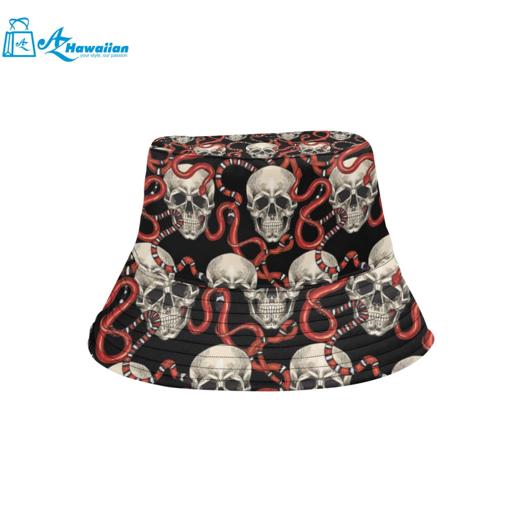 Red snake skull pattern Unisex Bucket Hat